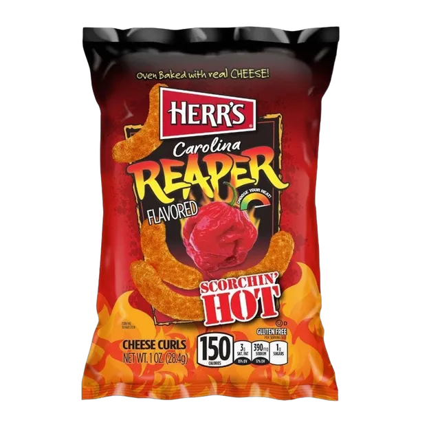 Herr's Carolina Reaper Cheese Curl Chips 28 g