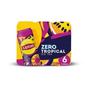 ليبتون آيس تي تروبيكال زيرو علبة, 6x320ml