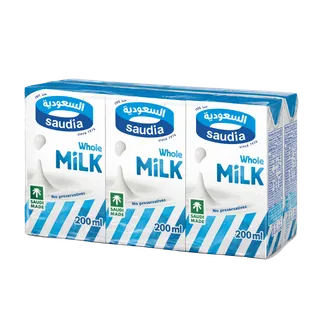 Saudia Whole Milk, 6x200ml