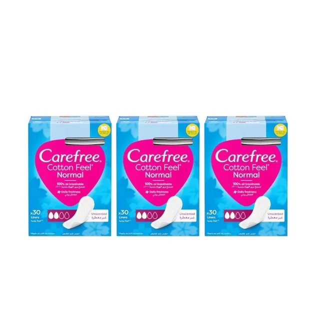 Carefree Breathable Pantyliners 30 Pcs 2+1 Free