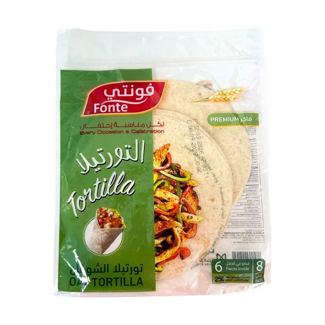 Fonte Oat Tortilla Wraps 8 Inch, 250g