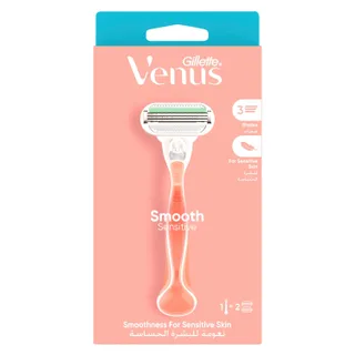Gillette Venus Smooth & Sensitive 3 Razor with Cartridges, 1 Pack