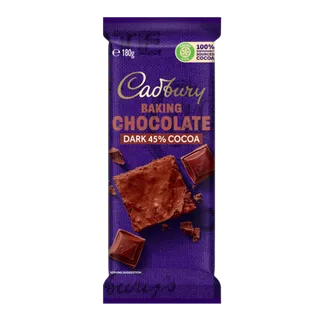 Cadbury Dark 45% Cocoa Baking Chocolate Tablets, 180g