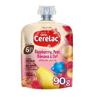 Cerelac Raspberry,Pear,Banana & Oats Puree 6+ Months 90g