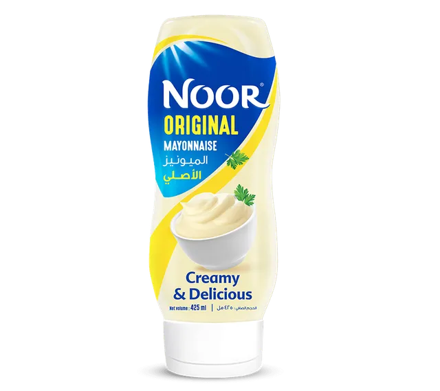 نور مايونيز أوريجينال سميكة وكريمية زجاجة قابلة للعصر، 425ml