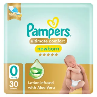 Pampers Premium Care Newborn Diapers Size 0 (Up to 2.5kg), 30 Pieces