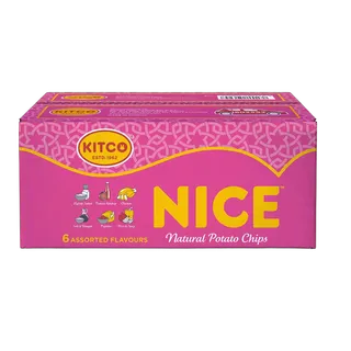 Kitco Nice 6 Assorted Flavors Potato Chips Box, 20x20g