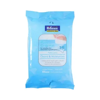 Higeen Pure Original Antibacterial Wipes, 15 Wipes