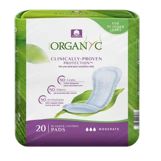 Organyc Light Incontinence Moderate Pads,12 Pieces
