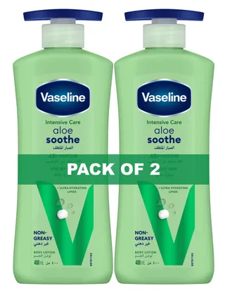 Vaseline Intensive Care Aloe Soothe Body Lotion, 2x400ml