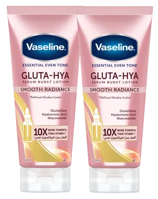 Vaseline Essential Even Tone Smooth Radiance Gluta-Hya Serum Burst Body Lotion, 2x200ml