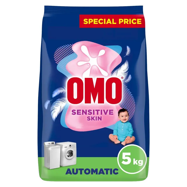 Omo Automatic Powder Laundry Detergent, Sensitive, 5kg