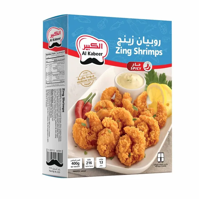 Al Kabeer Frozen Zing Shrimps Spicy, 400g