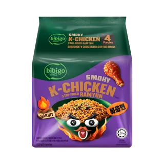 Bibigo Smoky K-Chicken Stir-Fried Ramen Noodles, 4x122g