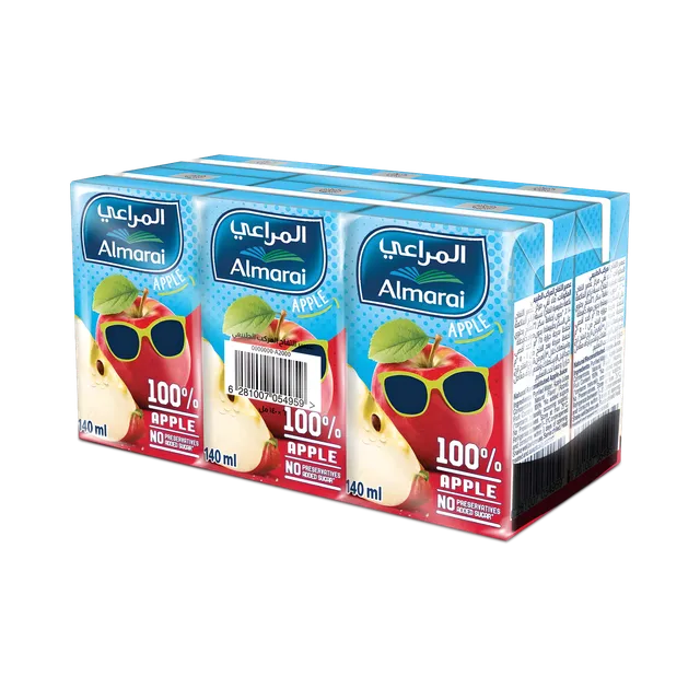 Almarai 100% Apple Juice Tetra Pack, 6x140ml