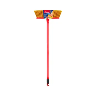Vileda Outdoor Floor Broom with Stick - Red & Yellow, 1 Piece