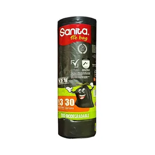 Sanita Biodegradable Tie Bags, 30 Gallons, 13 Bags