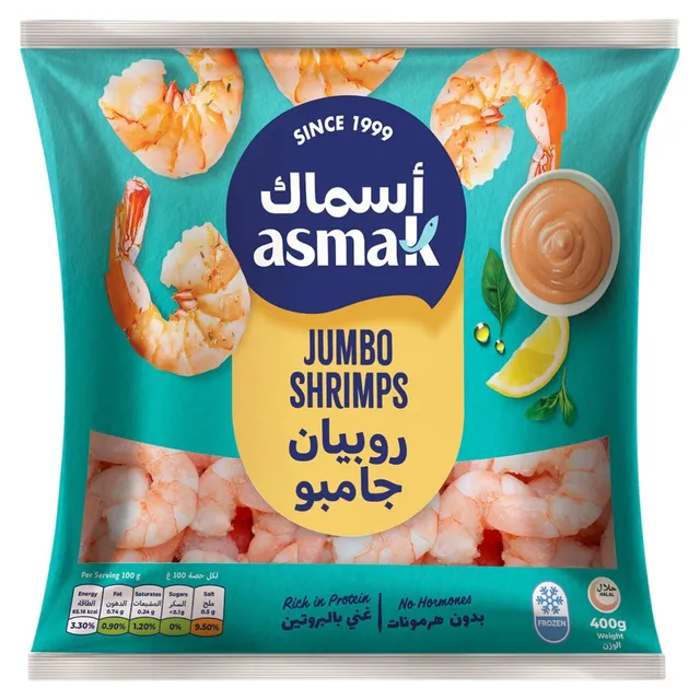 أسماك روبيان جامبو مجمد، 400g