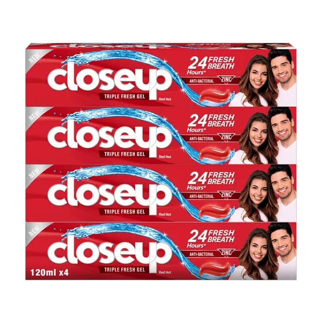 Close Up Toothpaste Ever Fresh Red Hot 4x120ml