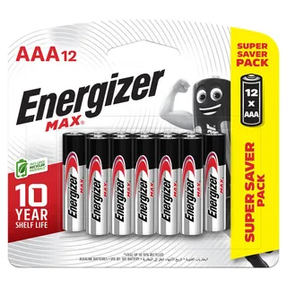 Energizer Max Alkaline Battery AAA, 12 Pieces