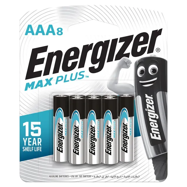 Energizer Max Plus AAA8 Alkaline Batteries, 8 Pieces
