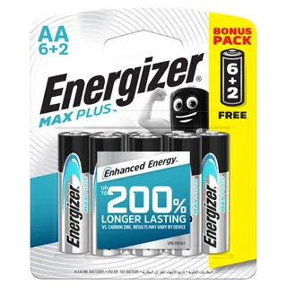 Energizer Max Plus AA Alkaline Battery, 8 Pieces