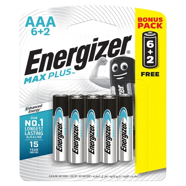Energizer AAA 6+2 Max Plus Alkaline Batteries