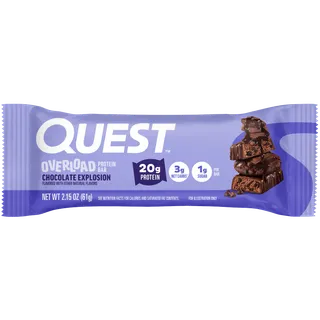Quest Overload Chocolate Explosion Flavored Protein Bar, 61g