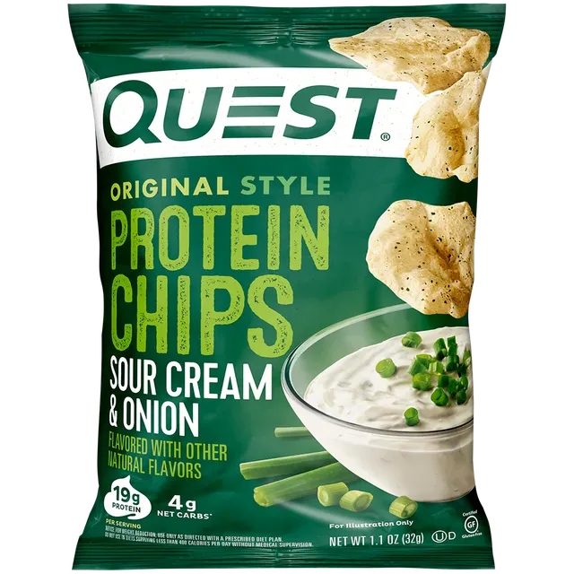 Quest Sour Cream & Onion Flavored Protein Chips, 32g