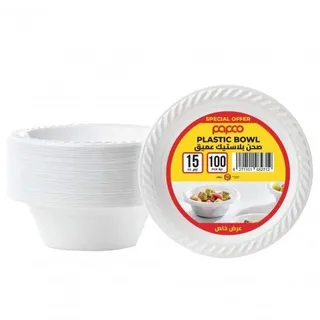 Plastic Round Bowl, 15oz, 2x50 Pieces