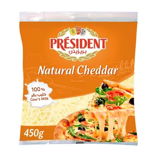 President Natural Cheddar Shredded Cheese, 450g