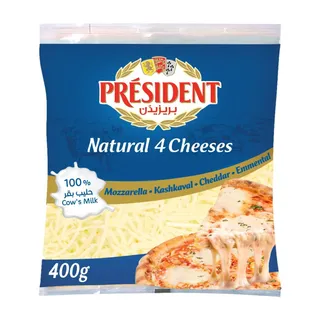 President Natural 4 Shredded Cheeses, 400g