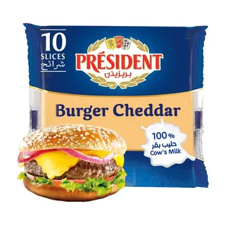 President Cheddar Burger Cheese Slice (10 Slices), 200g