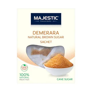 ماجيستيك أكياس سكر بني طبيعي ديميرارا، 500g