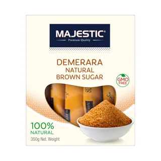 ماجيستيك أعواد سكر بني طبيعي ديميرارا، 350g