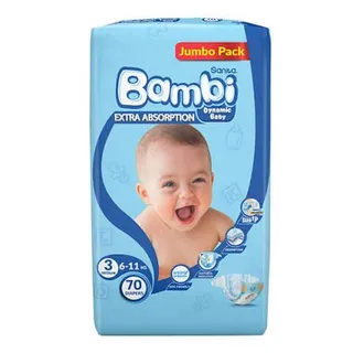 Sanita Bambi Medium Baby Diapers Size 3 (6-11kg), 70 Pieces