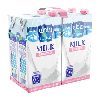 Nadec UHT Skimmed Milk, 4x1L