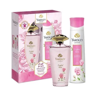 Yardley Women English Rose EDT, 125ml + Body Spray, 150ml