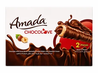 Amada Chocolove Milk Chocolate Wafer of Gofrette Rolo with Hazelnut Cream, 24x18g