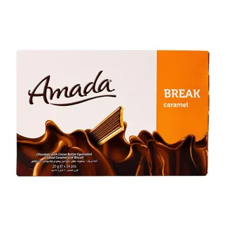 Amada Milk Chocolate Biscuit Coated with Break Caramel Mini, 24x20g