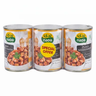 ندى فول مدمس سادة معلب عرض 400g x 3