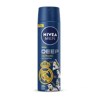 NIVEA Men Deep Extreme Black Carbon 72H Antibacterial & Antiperspirant Deodorant Spray, 150ml