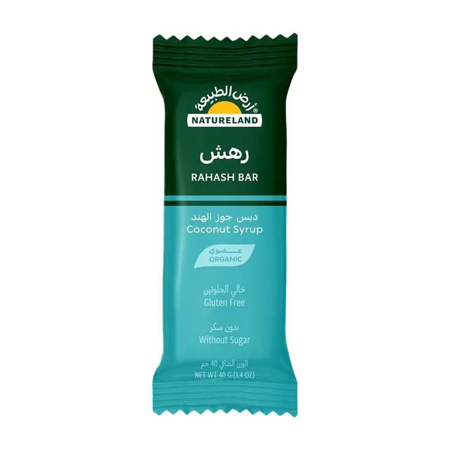 Natureland Organic Coconut Syrup Rahash Bar without Sugar, 40g