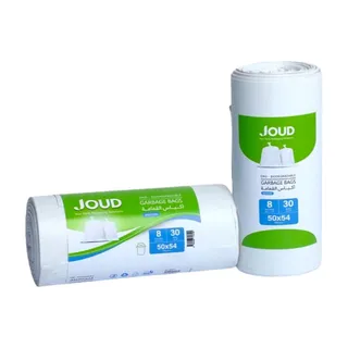 Joud Garbage Bag White 8 Gallon 50cm x 54cm, 30 Pieces