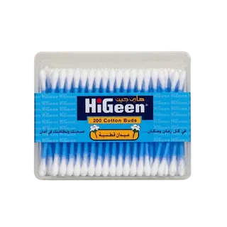 HiGeen Cotton Ear Buds 200 Pp Rectangular Box