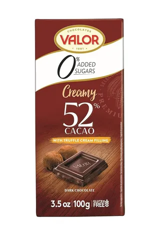 Valor Sugar Free Dark Chocolate with Truffle Cream, 100g