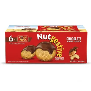 Nabil Nutgestive Chocolate Coated 40 g x 6 Pcs