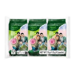 Bibigo Wasabi Crispy Seaweed Snacks, 3x5g