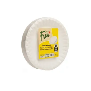 Fun Heavy-Duty Round Paper Plates - Small, 7 Inch, 50 Pieces
