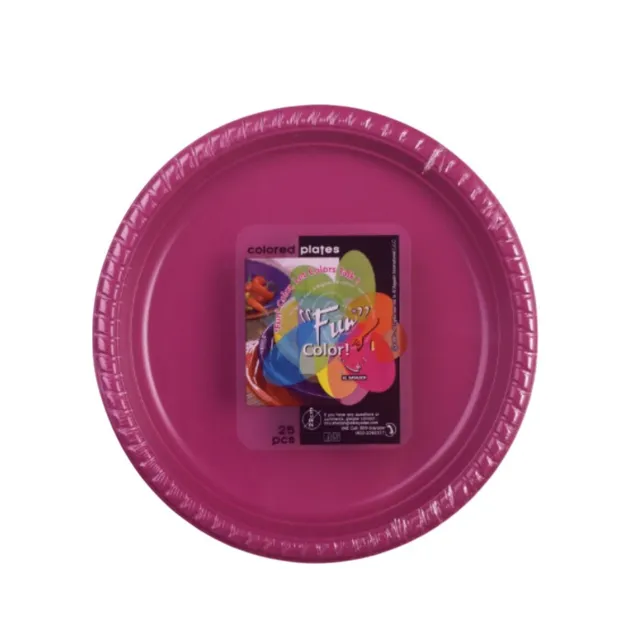 Fun Plastic Plate 22cm Violet 25 pcs